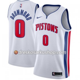 Muški NBA Dres Detroit Pistons Andre Drummond 0 Nike 2017-18 Bijela Swingman